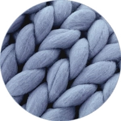 картинка шерсть мериноса для пледа толстой вязки, цвет серо-голубой