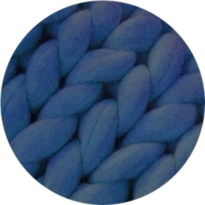 картинка  огромная толстая пряжа из шерсти мериноса для вязания пледа, цвет: морская волна