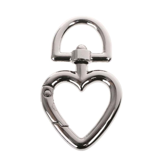 картинка карабин сердце металл серебро для сумочки