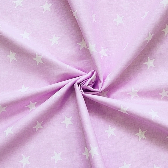 картинка ткань из хлопка  звезды на розовом фоне, детский принт