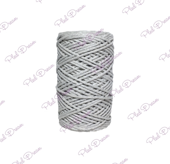 картинка шнур их 100% хлопка для макраме и вязания,  шнур из хлопка Dream Cord, цвет: светло-серый, 3мм