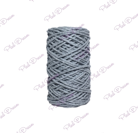 картинка шнур хлопковый Dream Cord, шнур их хлопка для вязания,  темно-серый 3 мм