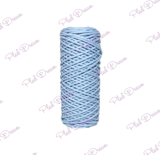 картинка хлопковый шнур цвет: голубой, шнур для макраме 3 мм, купить шнур для рукоделия