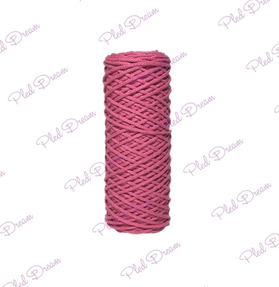 картинка шнур из хлопка, шнур для макраме цвет: ягодный