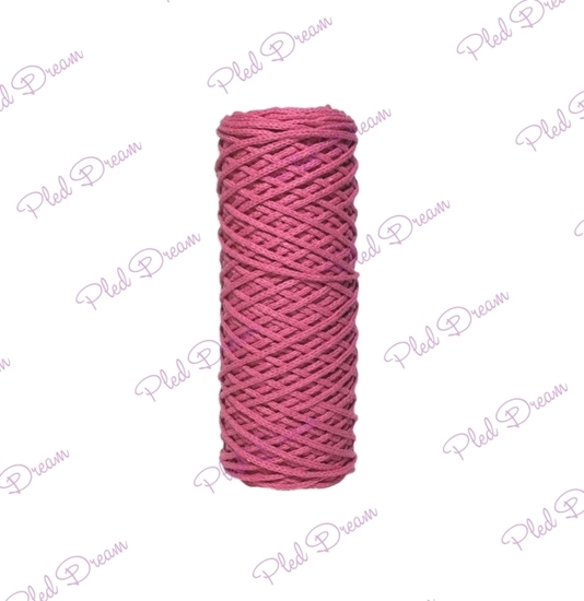 картинка шнур из хлопка, шнур для макраме цвет: ягодный