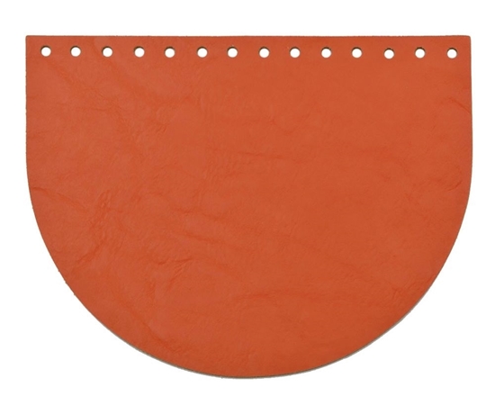 картинка кожаная фурнитура для вязаных сумок и рюкзаков из трикотажной пряжи, цвет: папайя
