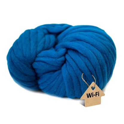 картинка шапка спицами из толстой пряжи , цвет: морская волная, купить в интернет-магазине