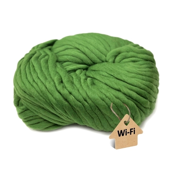 картинка толстая пряжа WI-FI для кардиганов и джемперов толстой вязки, цвет : зеленый