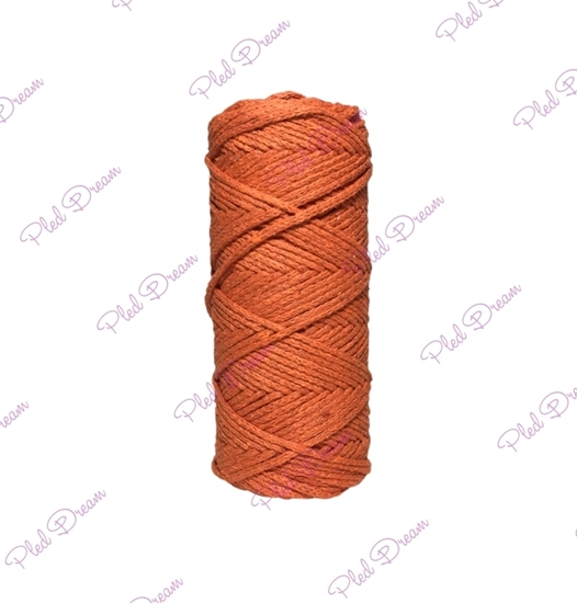 картинка шнуры из хлопка для рукоделия, купить хлопковый шнур для вязания в Москве. цвет: рыжий