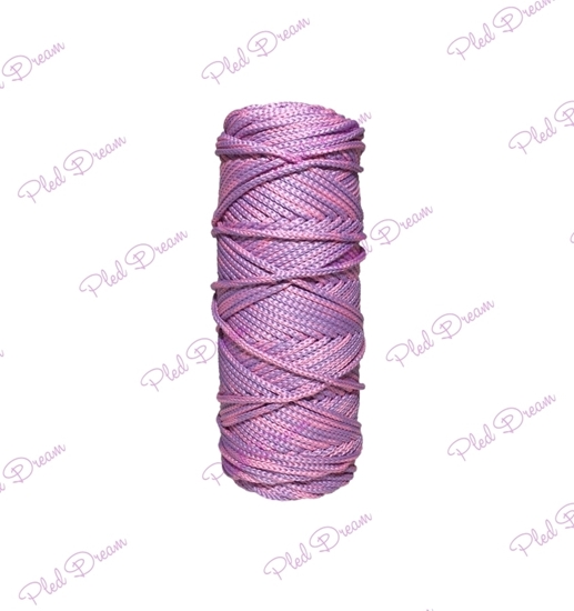 картинка полиэфирный шнур 3мм в наличии, шнур для вязания и макраме купить , цвет: сиренево-розовый меланж