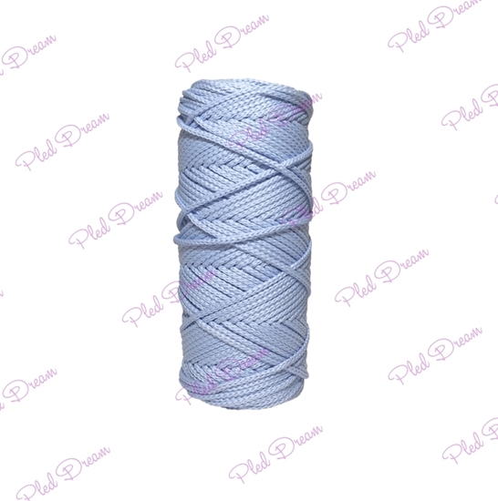 картинка бледно-голубой полиэфирный шнур для вязания и макраме купить в Москве,  быстрая доставка