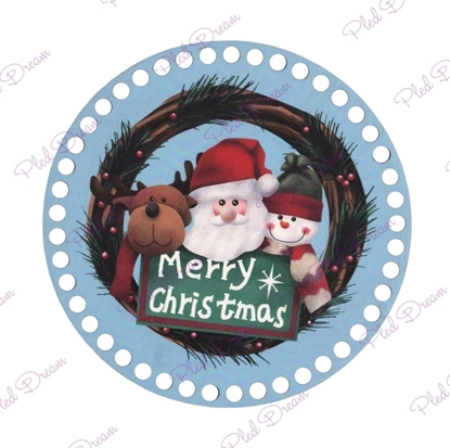 картинка донышко крышка для вязания новогодней корзинки , дно круглое 20см с новогодним рисунком Merri Christmas купить в Москве в интернет-магазине