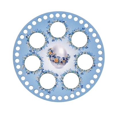картинка корзина пасхальная для яиц донышко с цветной печатью для вязания корзинки на пасху круг 20см