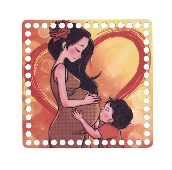 картинка донышко квадрат 20см для вязания корзинки из трикотажной пряжи донышко с цветным рисунком мама материнство дети