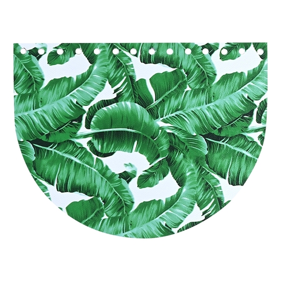 картинка фурнитура  Marmelatta крышка клапан овал для вязаной сумки , лимитированная серия с принтом , цвет: тропики