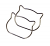 картинка ручка металлическая кот , цвет:  никель для вязаной летней сумки и плетенной авоськи