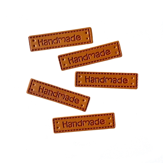 картинка бирки Handmade кожзам пришивные в наличии для рукоделия