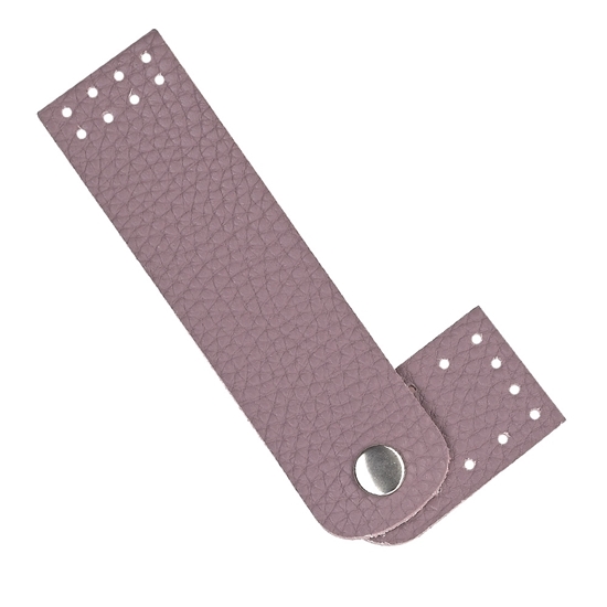 картинка кожаная застежка-кнопка пришивная для вязаных сумок и авосек, цвет: черничный мусс