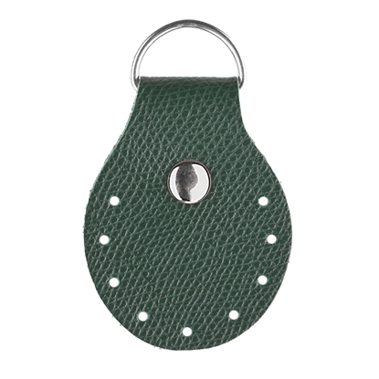 картинка пришивное полукольцо из экокожи для вязания сумок и клатчей из трикотажной пряжи, цвет: авокадо, зеленый