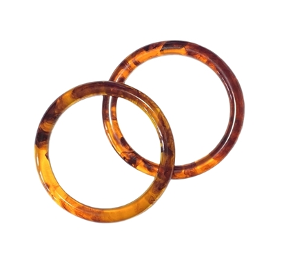 картинка ручки акриловые круглые   цвет: прозрачный янтарь  для вязаных сумок и авосек, диаметр 10см в наличии