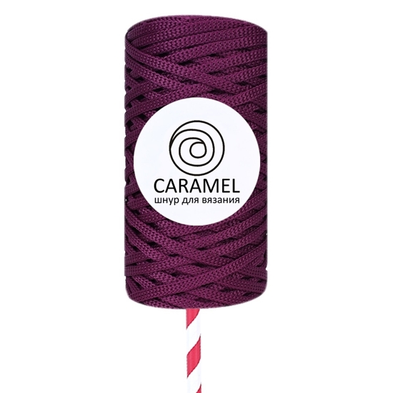 картинка полиэфирный шнур Карамель (Caramel) 5мм, цвет: слива с доставкой по Москве