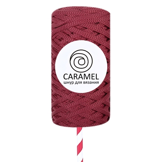 картинка шнур полиэфирный Caramel ( Карамель) 5мм цвет: ягодный в наличии недорого в интернет-магазине