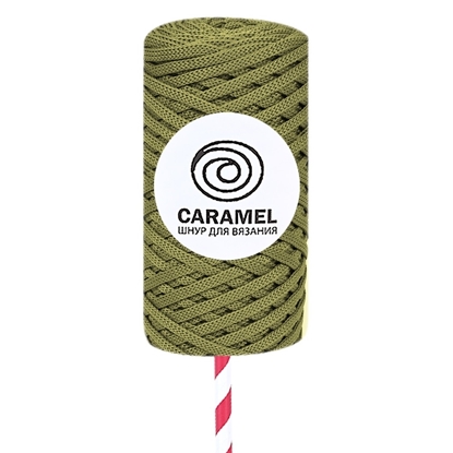 картинка изображение шнур полиэфирный  Карамель (Caramel) 5мм купить в Москве недорого цвет хаки в наличии