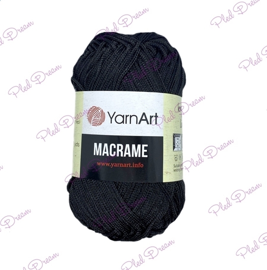 картинка шнур для макраме 2мм полиэфирный шнур YarnArt Macrame 148 блэк