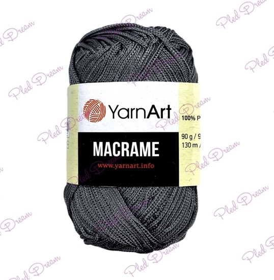 картинка шнур для макраме 2мм  YarnArt Macrame 159 (графит) , темно-серый, грифельный