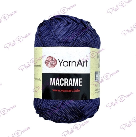 картинка YarnArt Macrame 162 (индиго) шнур тонкий полиэфирный 2мм, цвет: темно-синий