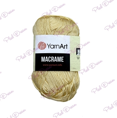 картинка полиэфирный шнур с блеском YarnArt Macrame 165 (голд)  тонкий шнур для макраме золотой