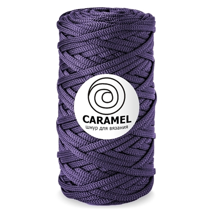 картинка шнур карамель (Caramel)  полиэфирный шнур 5мм, цвет: виноград, темно-фиолетовый, шнур для вязания крючком