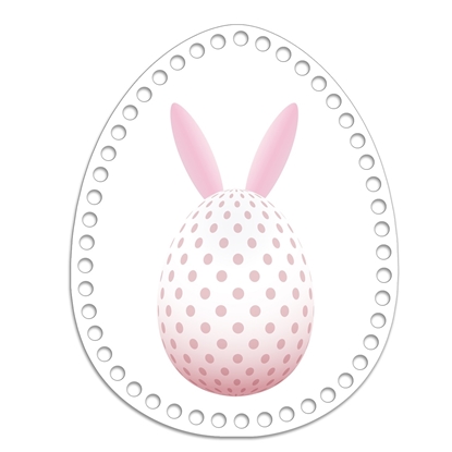 Картинка донышко основа  для пасхальной корзины, форма яйцо - заяц для вязания корзинки из трикотажной пряжи , 20х25см
