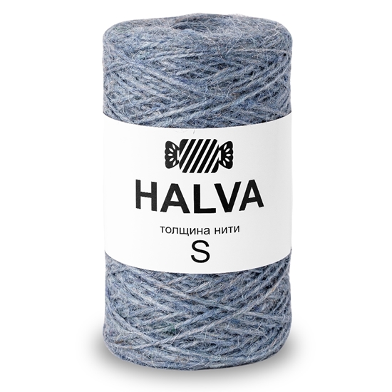 картинка джут Halva (халва) цвет: голубика, цветной джут для вязания в наличии