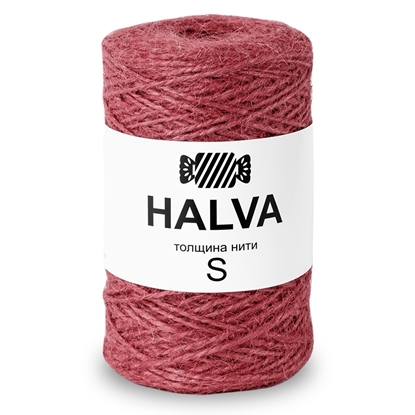 картинка джут цветной Halva (халва) цвет: брусника, джутовая пряжа натуральная