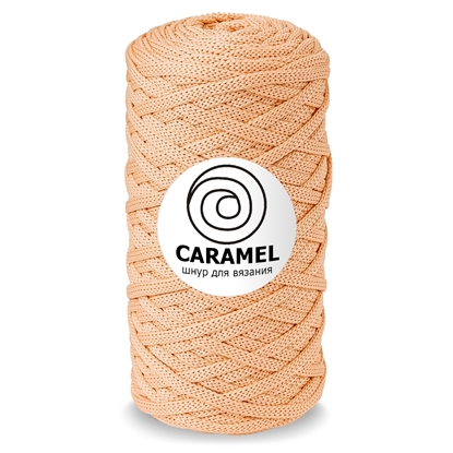 картинка шнур полиэфирный 5 мм без сердечника, шнур Caramel (Карамель) цвет: морковь