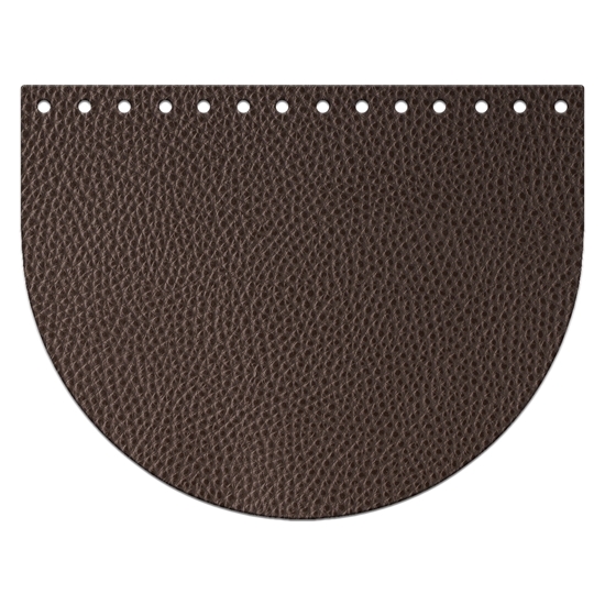картинка крышка-клапан для вязаной сумки, крышка из экокожи, цвет: кофе, темно-коричневый , недорого