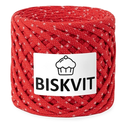 картинка трикотажная пряжа Бисквит (Biskvit), цвет: снегирь (лимитированная серия) купить Москва