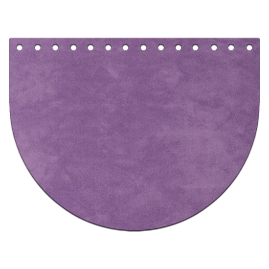 картинка крышка овальная из искусственной замши для вязания крючком сумок из пряжи и шнура, фурнитура для вязания сумок и рюкзаков, цвет: прованс бархат, лиловый бархат