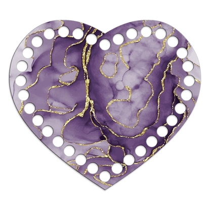 Картинка основа-заготовка для вязания корзинки в форме сердца,  размер:15см, цвет: александрит