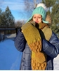 фото модный стильный шарф 2022 для девушек, длина 2.8 м, с узором "малинки"