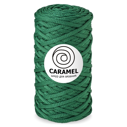 картинка шнуры для вязания купить недорого с доставкой, шнур полиэфирный Карамель (Caramel) 5мм цвет: изумруд