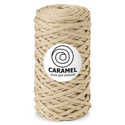 картинка полиэфирный шнур Карамель (Caramel)  5мм цвет: латте, шнуры для макраме в наличии с доставкой