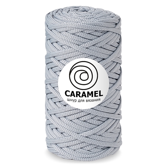 картинка купить недорого полиэфирный шнур Карамель (Caramel) 5мм для вязания и макраме, цвет: Париж, светло-серый
