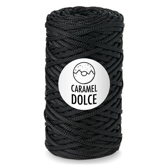 картинка шнур Caramel Dolce ( Карамель Дольче)  Блэк 4мм для вязания и макраме купить в  Москве
