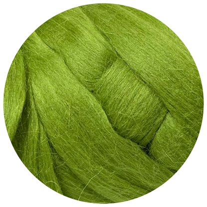 картинка шерсть мериноса полутонкая для валяния и фелтинга, создание брошей, декора одежды, цвет: зеленый  теплый, трава