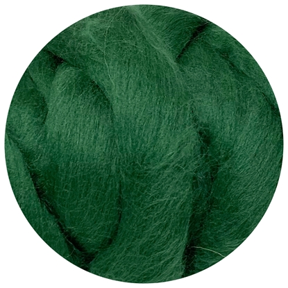 картинка шерсть мериноса полутонкая для валяния и фелтинга, цвет: темно-зеленый,  изумруд