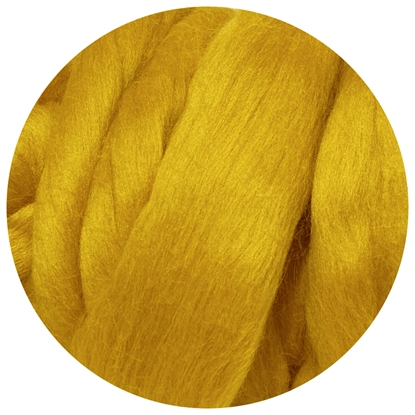 картинка шерсть мериноса полутонкая для валяния и фелтинга, цвет: горчица
