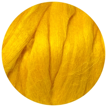 картинка шерсть мериноса полутонкая для валяния и фелтинга, цвет: яркий желтый манго